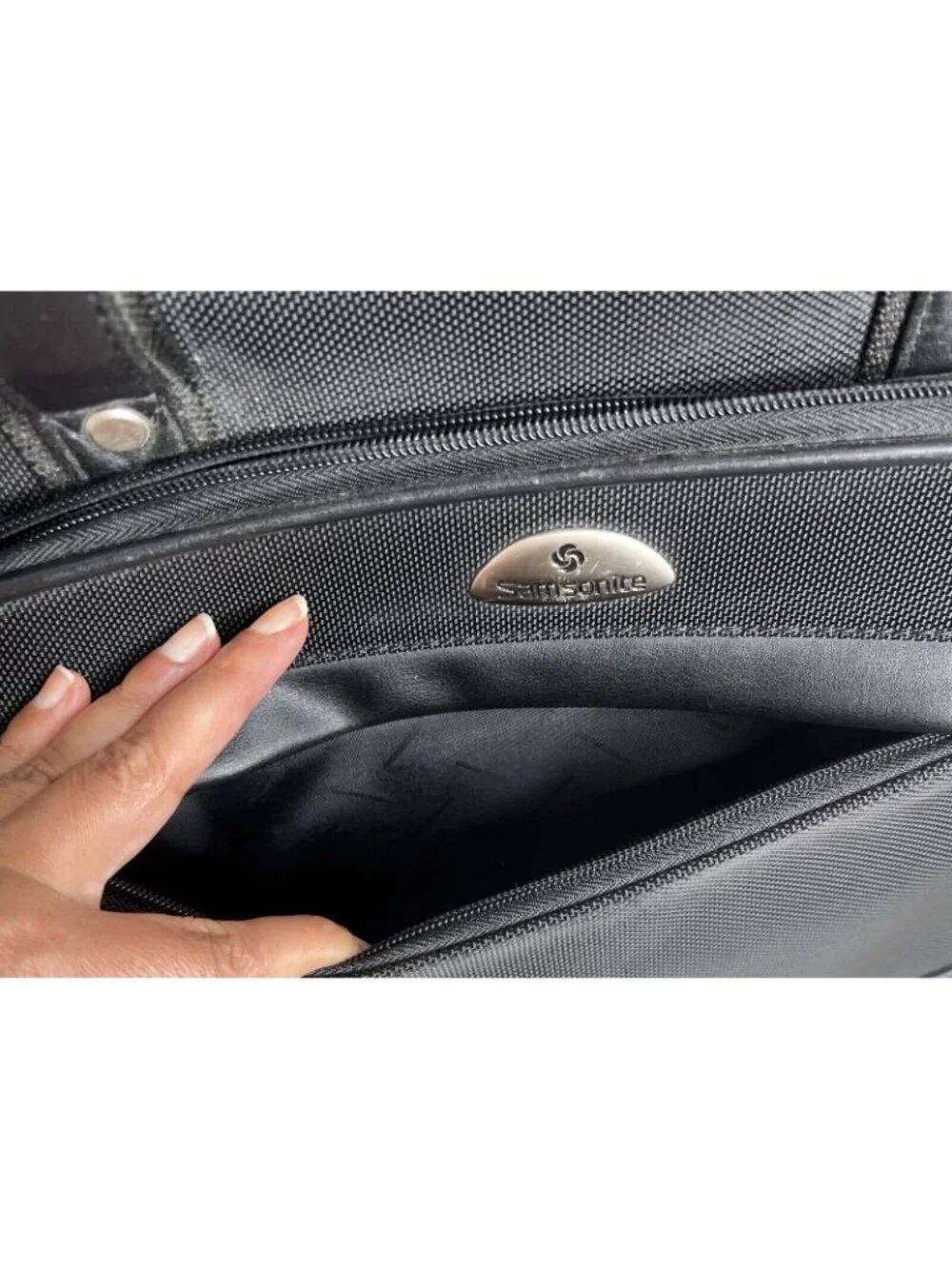 Samsonite Rolling Laptop Bag Black Nylon & Leather